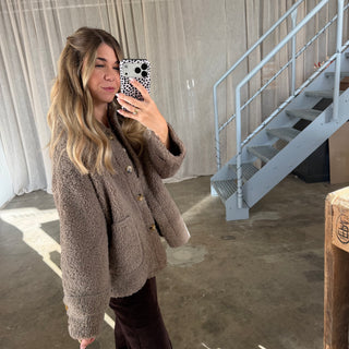 Autumn Teddy Jacke - Taupe