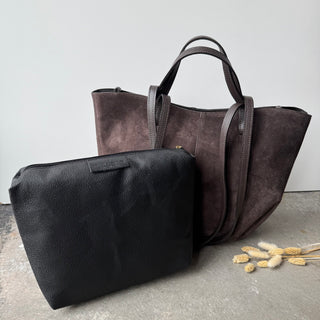 Wildleder Polly De Luxe Tasche - Dunkelbraun