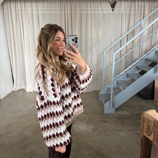 Pops Pulli - Bordeaux x Weiß