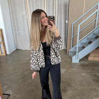 Leo Strickjacke offen - Braun