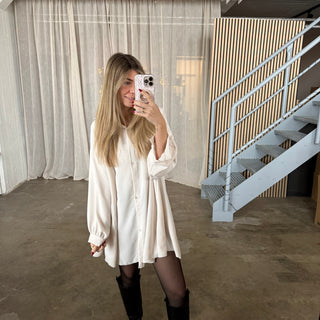 Blusen-Kleid - Creme