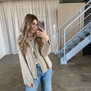 Zipp Jacke - Beige