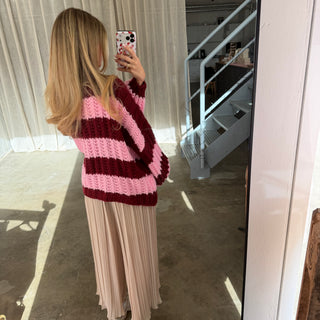 Strickjacke Lima - Rosa x Bordeaux