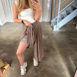 Plissee Hose - Taupe