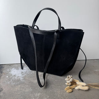Wildleder Polly De Luxe Tasche - Schwarz