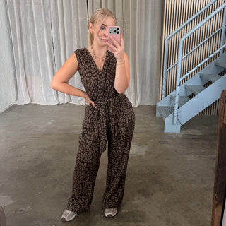 Musselin Jumpsuit Bella - Leo Espresso