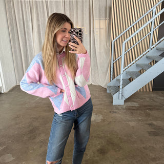 Strickjacke Romy - Blau x Rosa