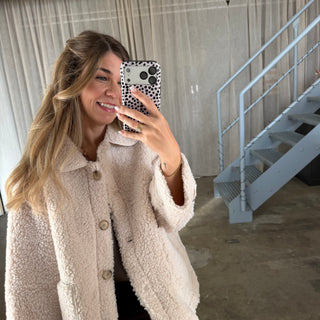 Autumn Teddy Jacke - Creme