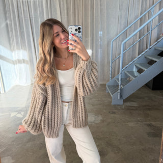 Strickjacke Lima Uni - Beige