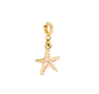 Tiny Charm White Starfish | Gold