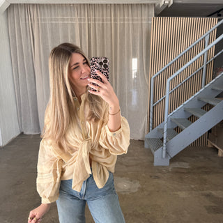 Sheer Oversize Bluse - Butter Yellow