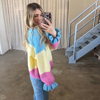 Cute Blocks Strickjacke - Bunt