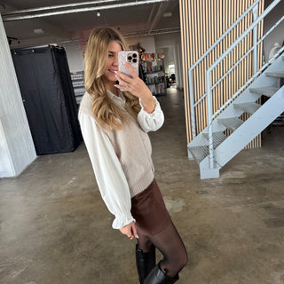 Stoff Pullunder / Weste - Creme