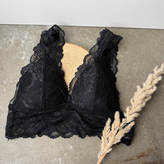 Spitzen Bralette - Schwarz