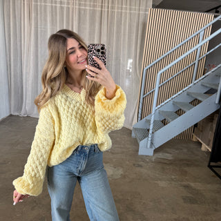 Pops Pulli V-Ausschnitt - Butter Yellow