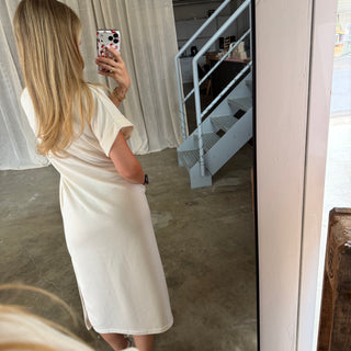 Oversize Kleid Molly - V Neck Creme