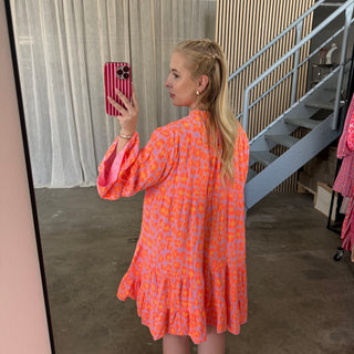 Musselinkleid Joy - Leo Neon Orange