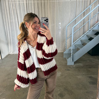 Strickjacke Lima - Bordeaux x Creme