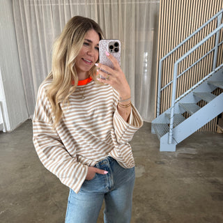 Oversize Longsleeve Stripes - Beige No. 2