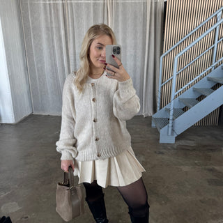 Strickjacke Gold Hearts - Creme