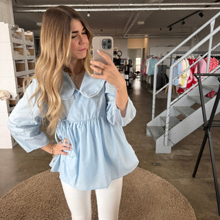 Bluse Fancy - Hellblau
