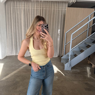 Neckholder Top - Butter Yellow