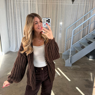 Strickjacke Lima Uni - Braun