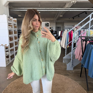 Oversized Strickjacke - Lime