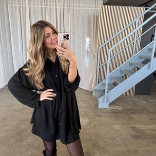 Blusen-Kleid - Schwarz