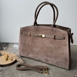 Pippa De Luxe Tasche - Wildleder Taupe