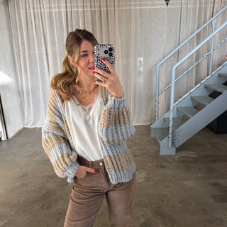 Strickjacke Lima - Ice x Beige