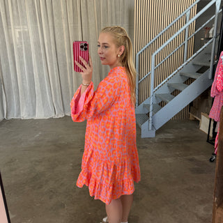 Musselinkleid Joy - Leo Neon Orange