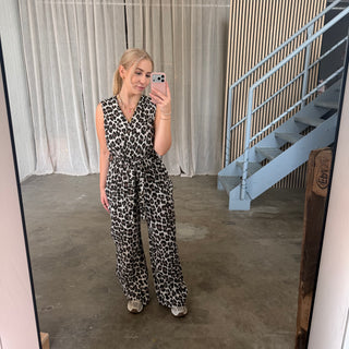 Musselin Jumpsuit Bella - Leo Schwarz