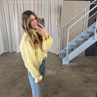 Pops Rüschen Pulli - Butter Yellow