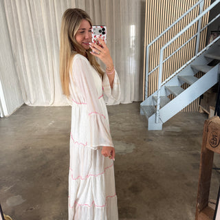 Boho Maxi Kleid - Weiß