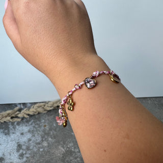 All the Love Armband | Gold Pink