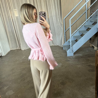 Wickeljacke Rüschen - Babyrosa