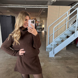 Cozy Strickkleid - Dunkelbraun