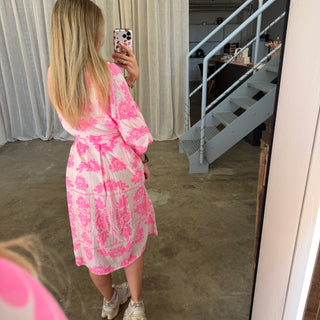Kleid Bella -  Weiß x Pink