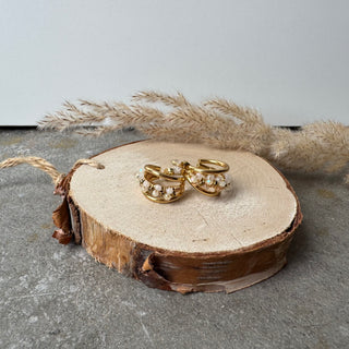 Small Summer Creolen | Gold x Weiß