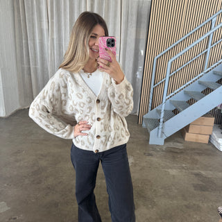 Leo Strickjacke Knöpfe - Creme