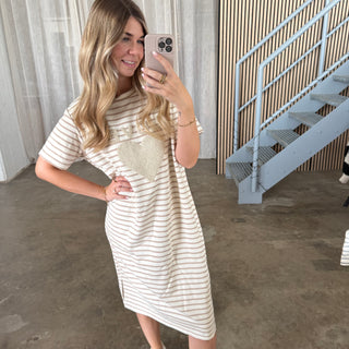Big Holland Dress - Weiß x Beige