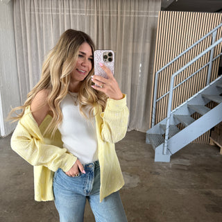Musselinbluse Hearts - Butter Yellow