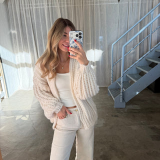 Strickjacke Lima Uni - Creme