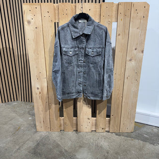 Oversized Jeansjacke Grau