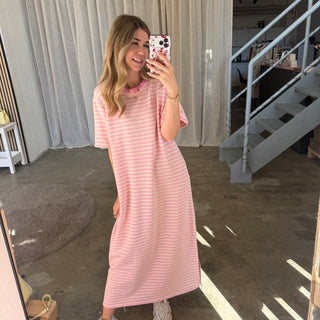 Oversize Kleid Molly - Rosa x Light Peach | TALL