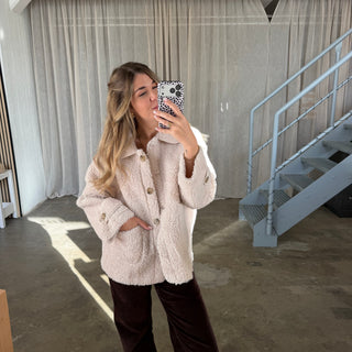 Autumn Teddy Jacke - Creme