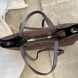 Wildleder Polly De Luxe Tasche - Espresso