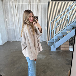 Filz Schleifen Jacke - Creme