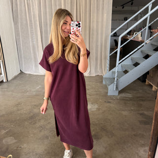 Oversize Kleid Molly - Butterstoff Dark Berry